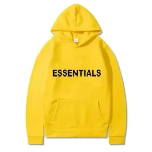 yellow essentials hoodie front