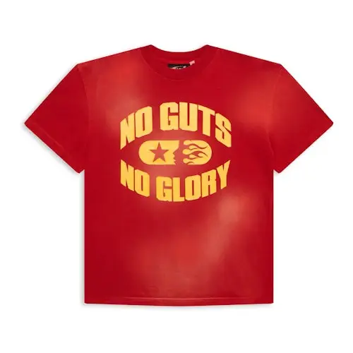 hellstar no guts no glory t-shirt Red Hellstar No Guts No Glory T-shirt