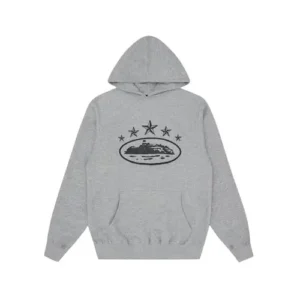 corteiz 5 star hoodie grey