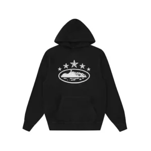 corteiz 5 star hoodie grey
