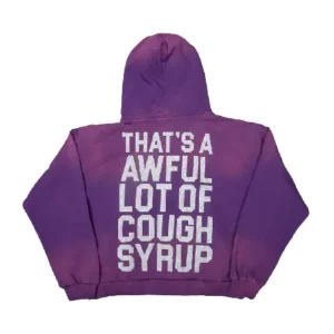 that's an awful lot of cough syrup hoodie purple back