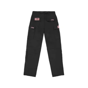 corteiz black and pink cargos Back