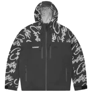 corteiz elitework shell jacket Black