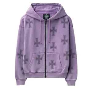Unknown London Purple Rhinestone Hoodie