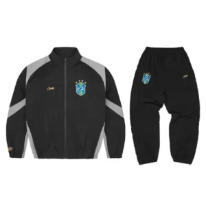 corteiz brazil tracksuit black