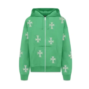 unknown london green rhinestone hoodie